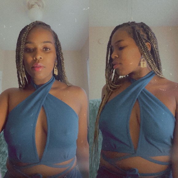 ***HP*** Halter Neck Cropped Solid Tank Tops For Women - Picture 2 of 4